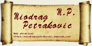 Miodrag Petraković vizit kartica